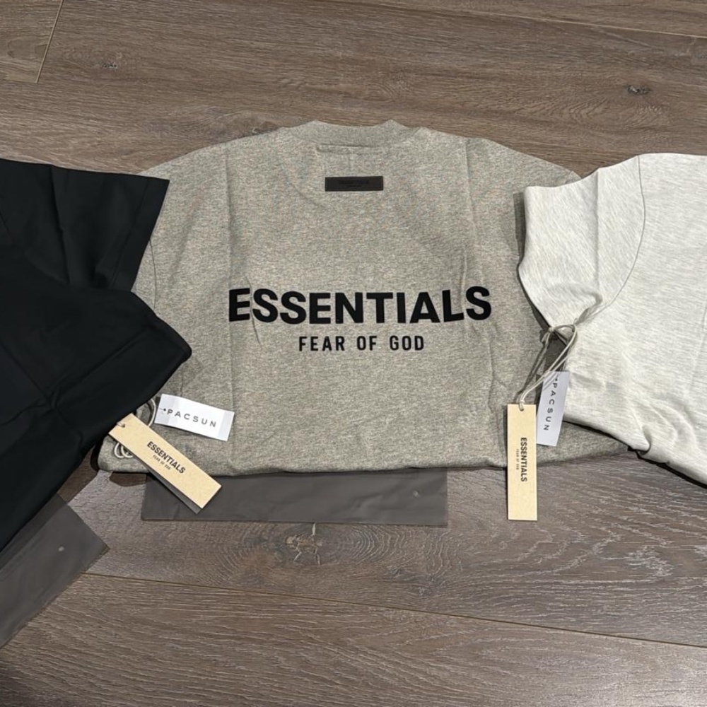 New Essentials Fear of God Black Stretch Limo Men T shirt